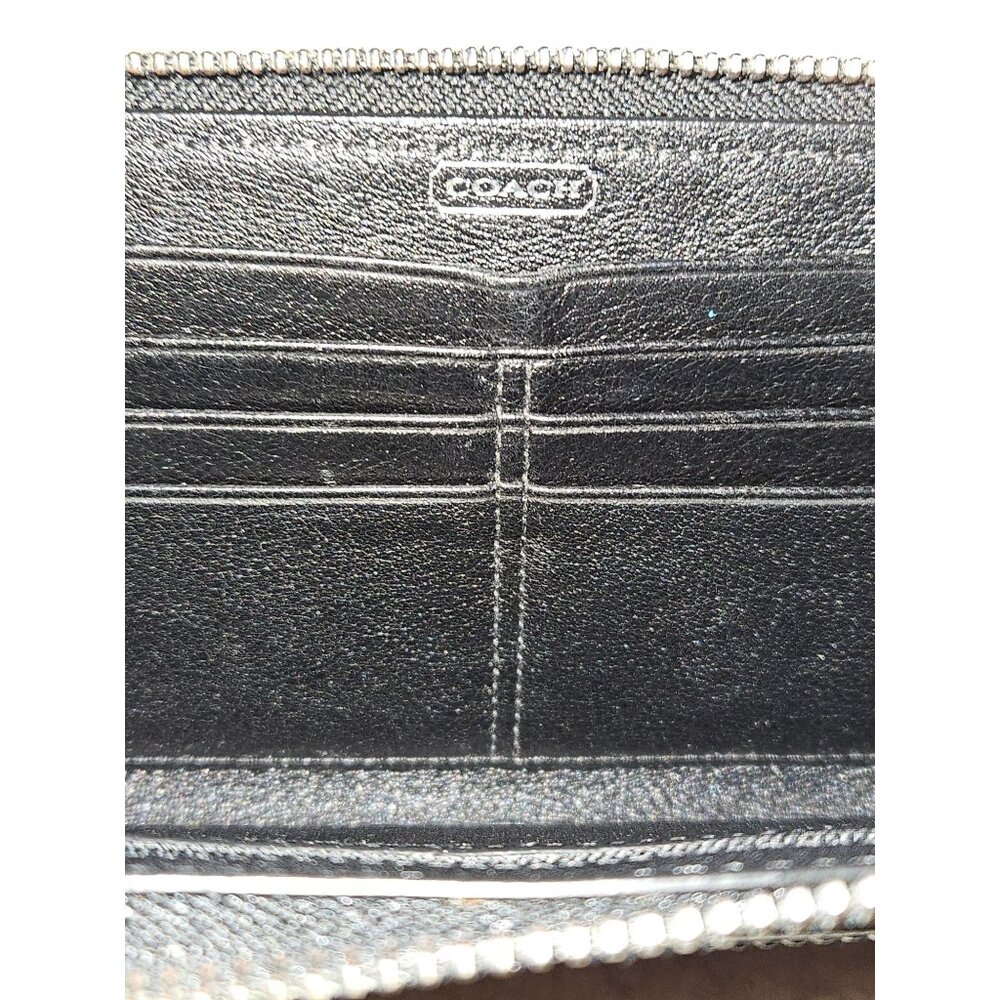 Coach Poppy Wristlet Signature Monogram Wallet Black - Picture 5 of 13